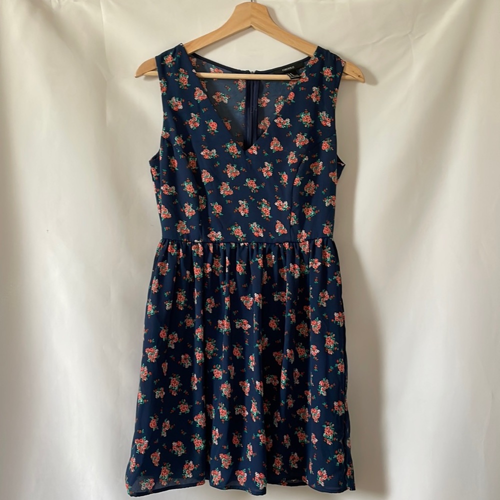 Navy floral dress